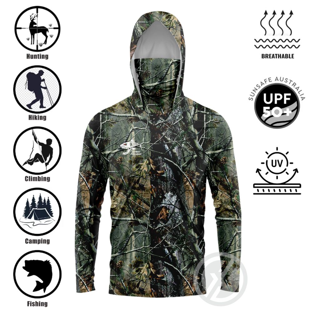 Embellish Knit - UPF50+ Kapüşonlu Balıkçı Gömleği, Entegre Yüz