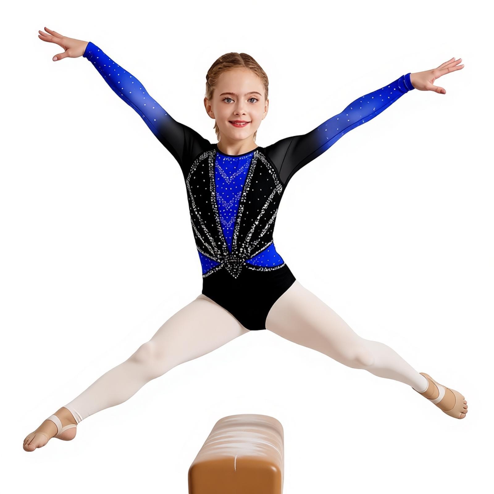 Rhinestone Banding Trim - Çocuk Kız Ritmik Jimnastik Leotard Bodysuit