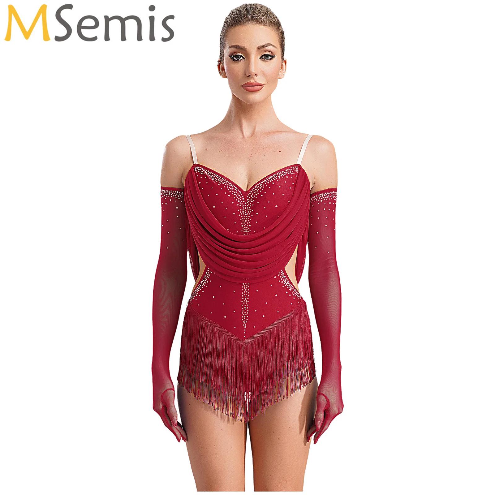 Rhinestone Banding Trim - Kadın Dantelli Örgü Püskül Latin Dans