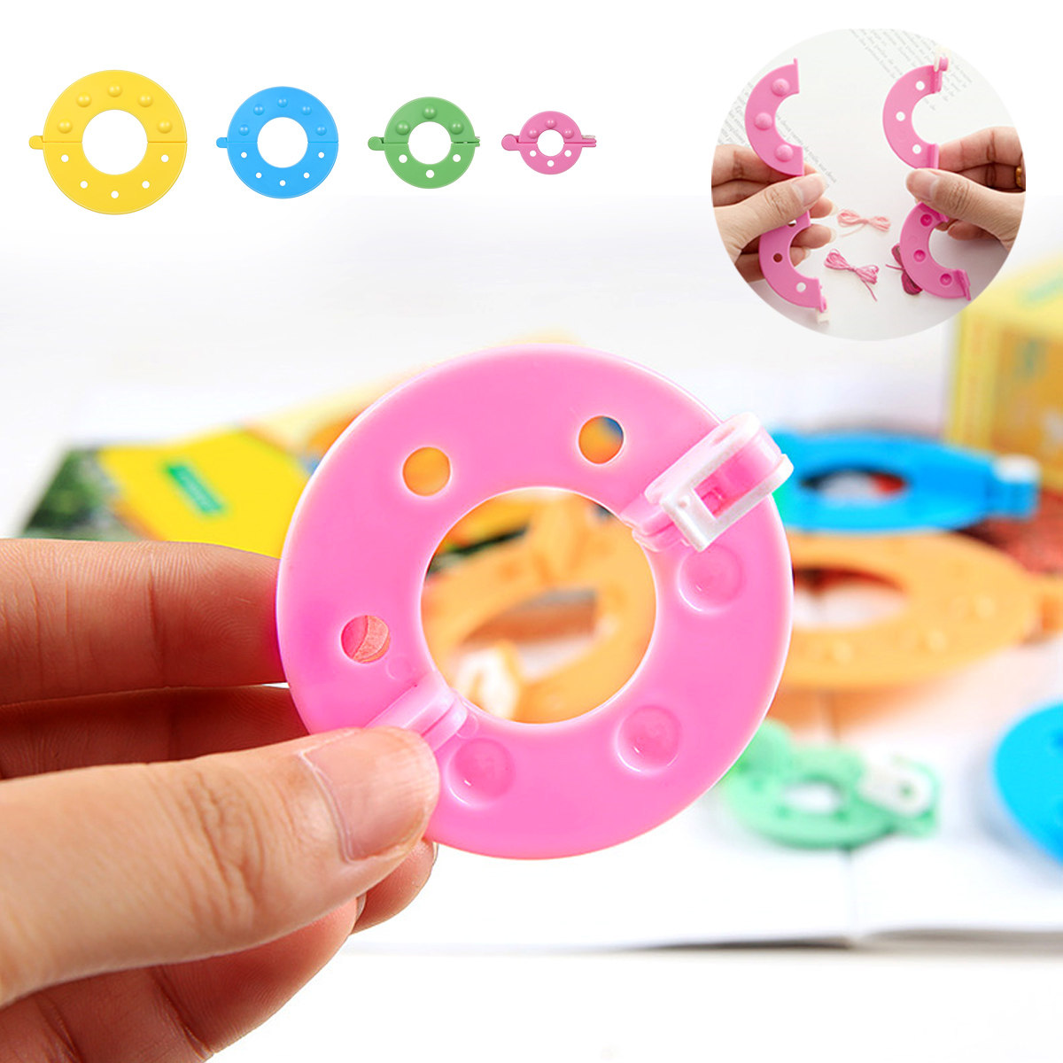 Pom Pom Maker Tool - 8 Parça Tüy Topu Yapıcı 4
