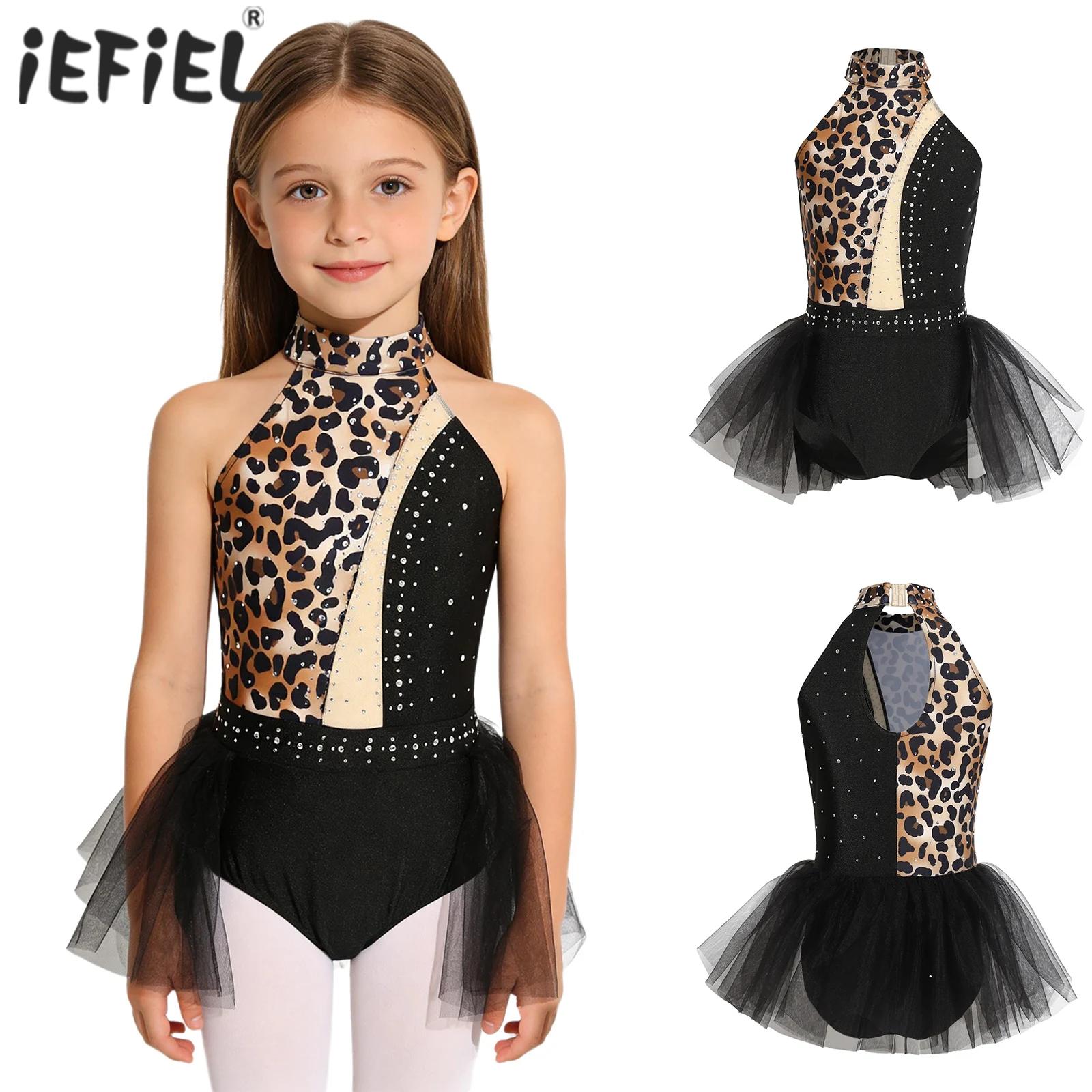 Rhinestone Banding Trim - Çocuk Kızlar Parlak Taşlı Leopar Desenli