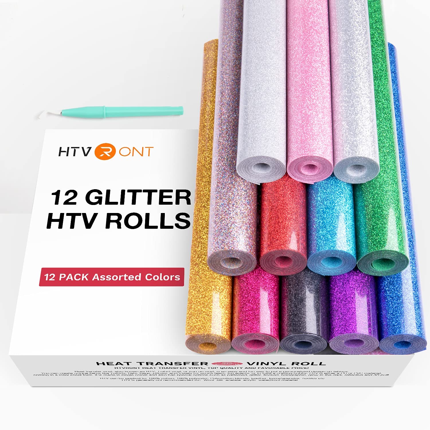 HTVRONT 12'li Paket Simli HTV  - Glitter Vinyl Roll incelemesi ve fiyatı